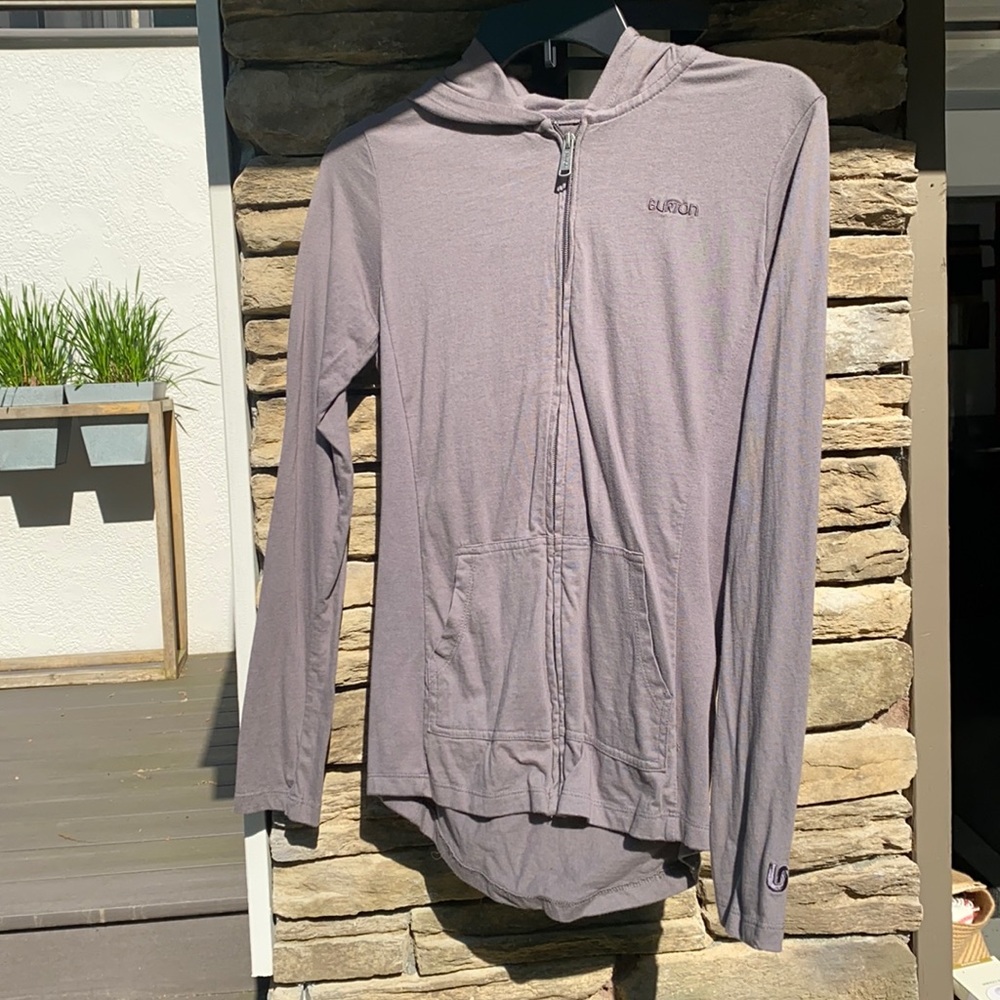 Burton 100% cotton zip up hoodie. Grey lightweight. Good condition!